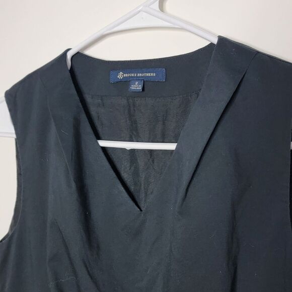 Brooks Brothers Fit and Flare Pleated Black Midi Dress - Picture 6 of 7